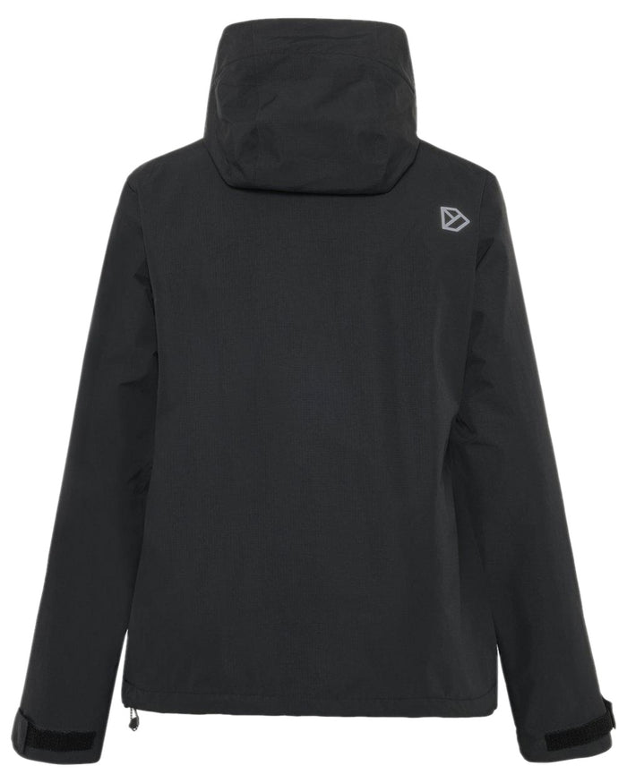 Black Coloured Didriksons Womens Trinya Jacket on white background #colour_black