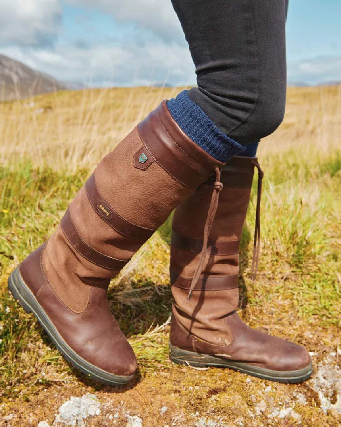 Navy Coloured Dubarry Alpaca Socks on mountain background #colour_navy