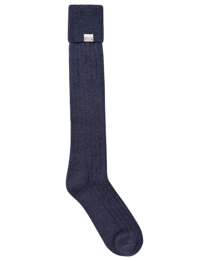 Navy Coloured Dubarry Alpaca Socks on white background #colour_navy