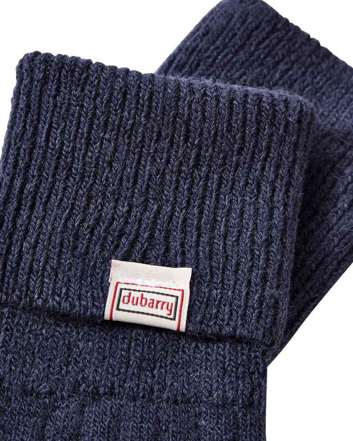 Navy Coloured Dubarry Alpaca Socks on white background #colour_navy