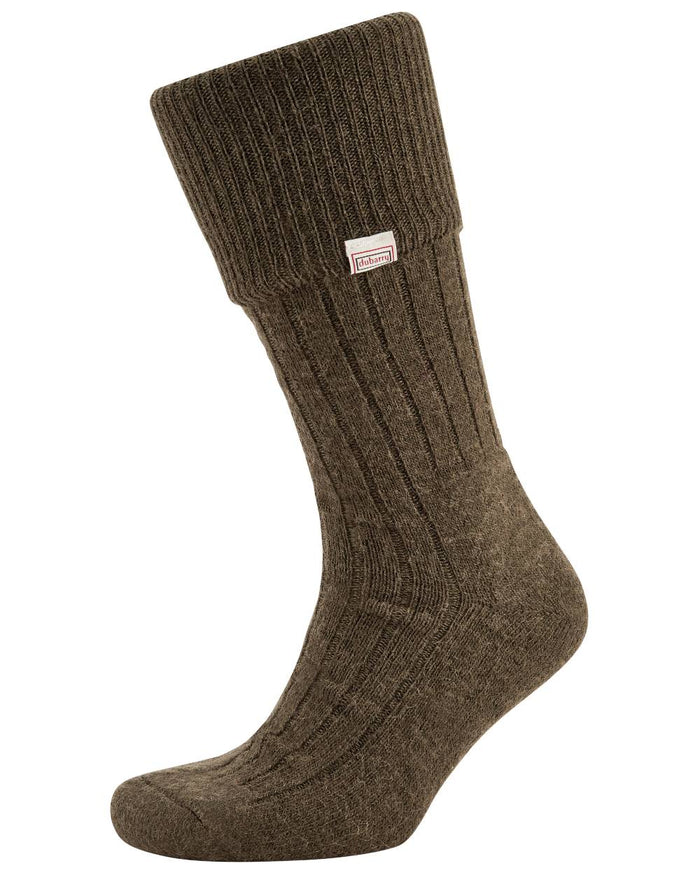 Olive Coloured Dubarry Alpaca Socks on white background #colour_olive