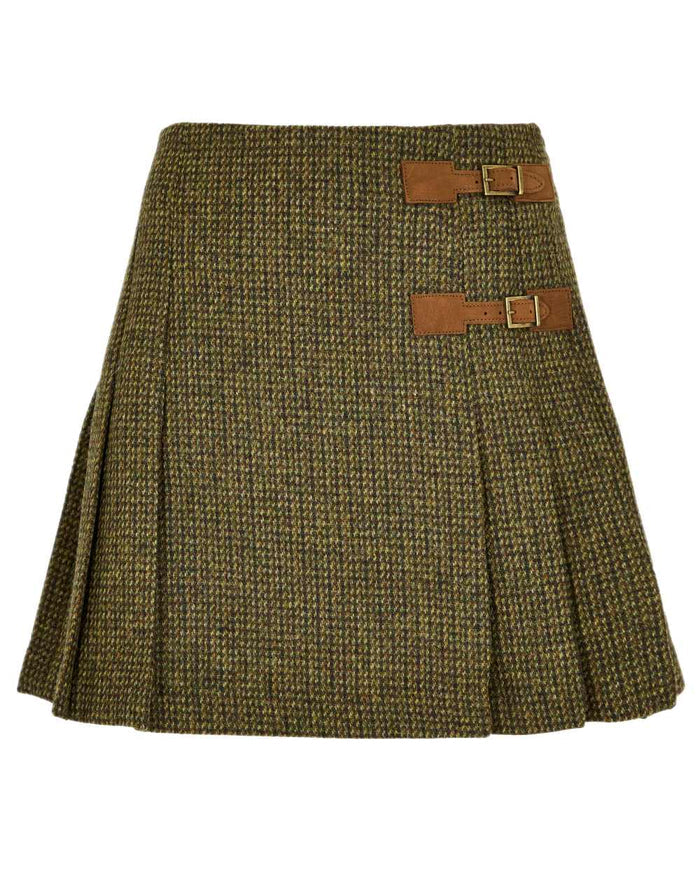 Heath Coloured Dubarry Blossom Tweed Skirt on white background #colour_heath