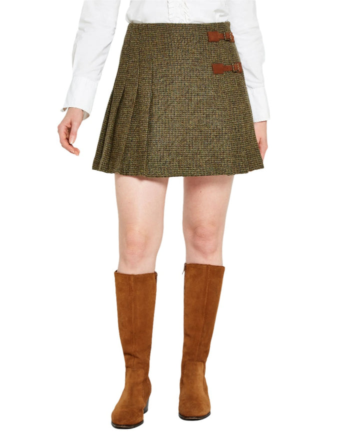Heath Coloured Dubarry Blossom Tweed Skirt on white background #colour_heath