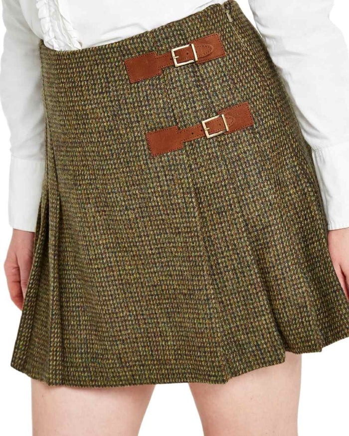 Heath Coloured Dubarry Blossom Tweed Skirt on white background #colour_heath