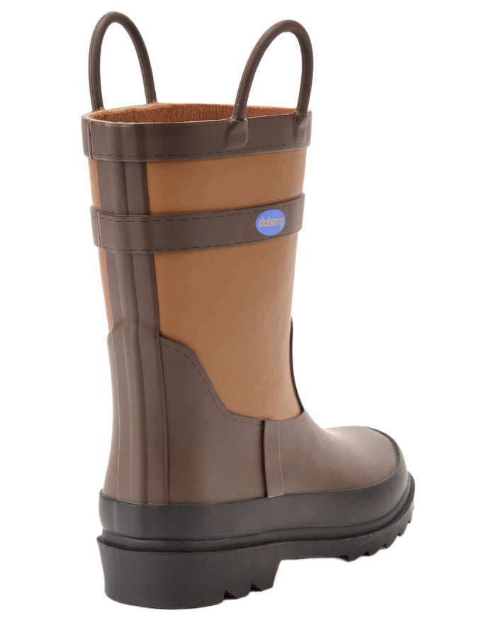 Walnut Coloured Dubarry Childrens Splash Waterproof Boots on white background #colour_walnut