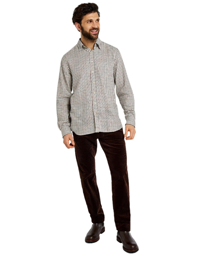 Ox Blood Coloured Dubarry Connell Tattersal Check Shirt on white background #colour_ox-blood