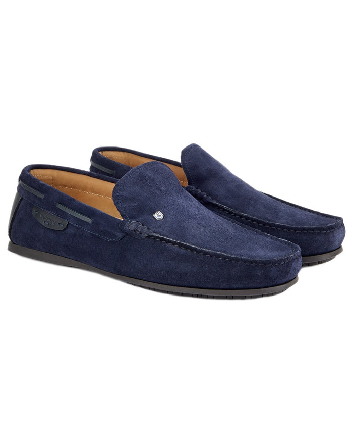 French Navy coloured Dubarry Fiji Loafers on white background #colour_french-navy