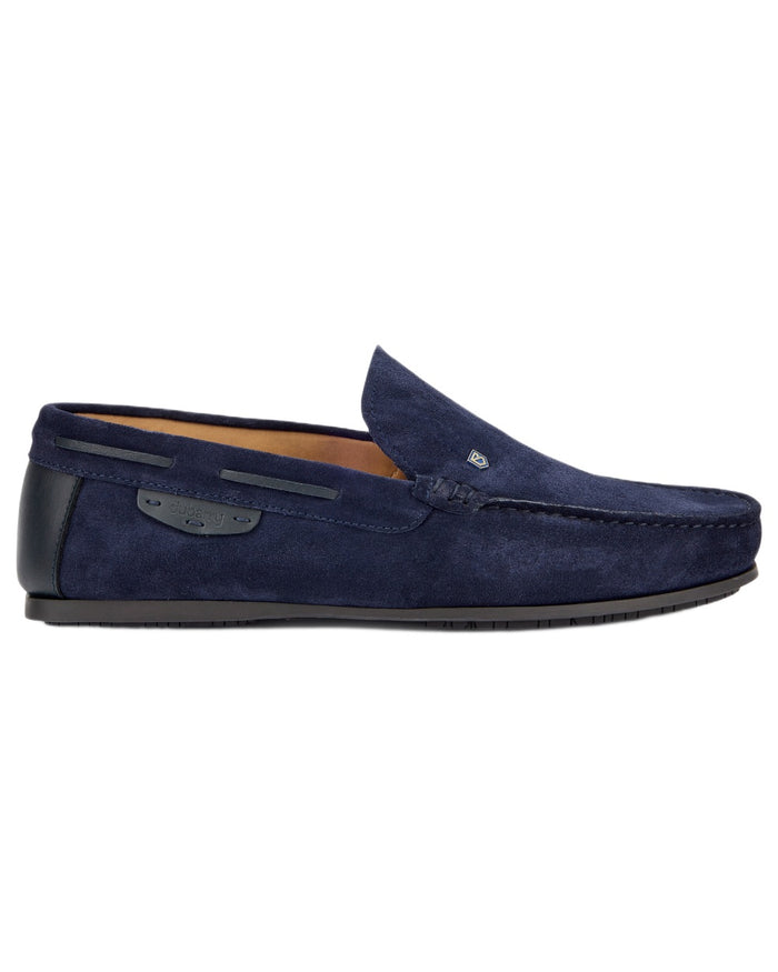 French Navy coloured Dubarry Fiji Loafers on white background #colour_french-navy