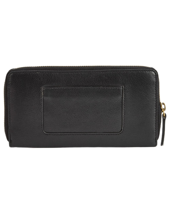 Black Coloured Dubarry Killucan Leather Wallet on white background #colour_black