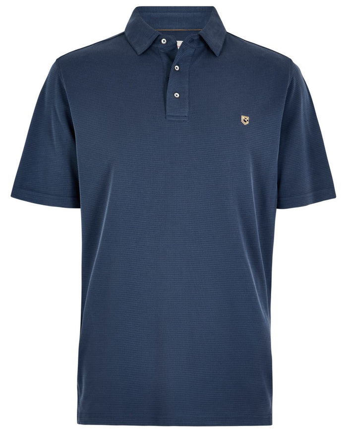 Navy coloured Dubarry Mens Gilligan Tencel Modal Polo T-Shirt on white background #colour_navy