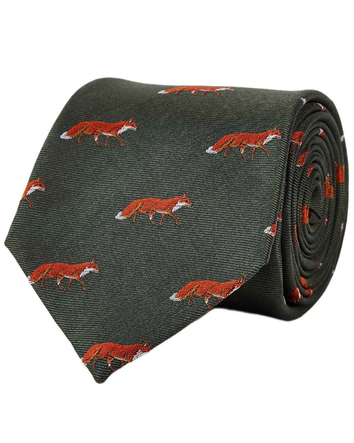 Olive Coloured Dubarry Mens Kavanagh 100% Silk Woven Tie on white background #colour_olive