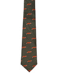 Olive Coloured Dubarry Mens Kavanagh 100% Silk Woven Tie on white background #colour_olive