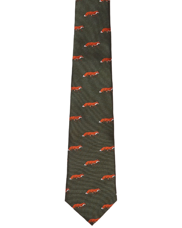 Olive Coloured Dubarry Mens Kavanagh 100% Silk Woven Tie on white background #colour_olive