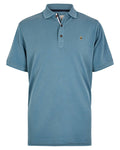 Indigo Coloured Dubarry Mens Morrison Polo Shirt on white background #colour_indigo