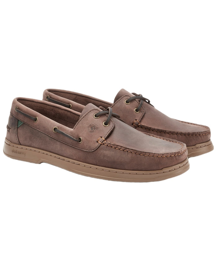 Old Rum coloured Dubarry Mens Oceania Two Eye-Tie Moccasin Shoes on white background #colour_old-rum
