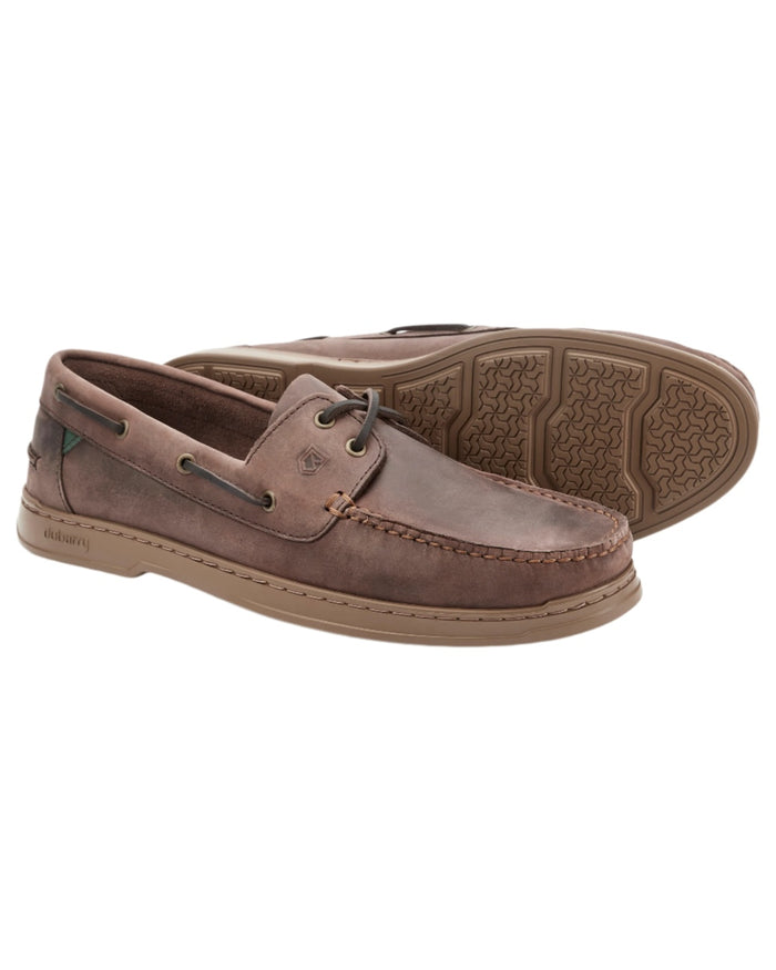 Old Rum coloured Dubarry Mens Oceania Two Eye-Tie Moccasin Shoes on white background #colour_old-rum