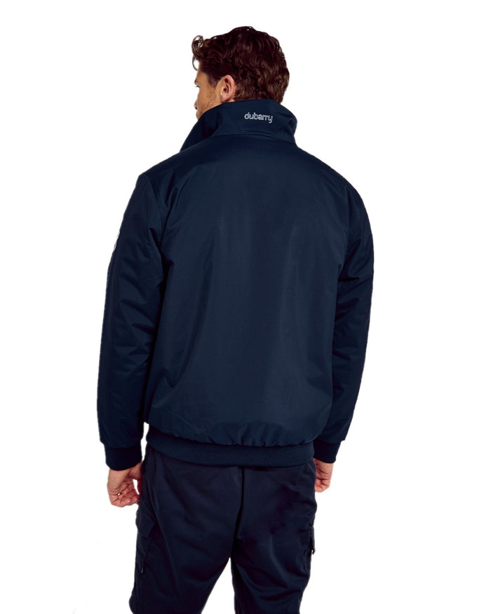 Navy coloured Dubarry Mens Starboard Waterproof Blouson Jacket on white background #colour_navy