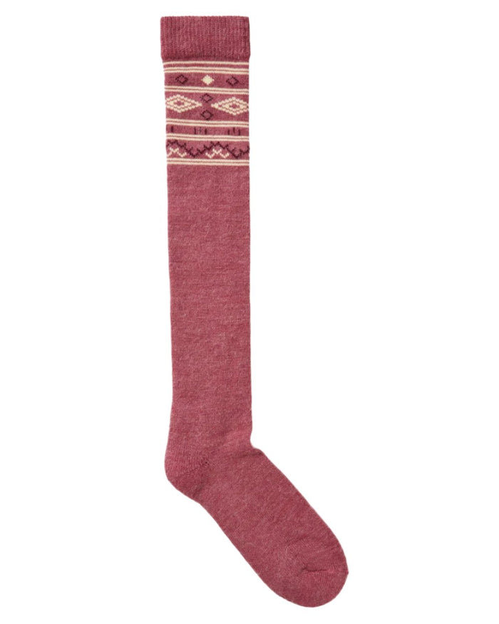 Clover coloured Dubarry Rolestown Fair Isle Alpaca Socks on white background #colour_clover