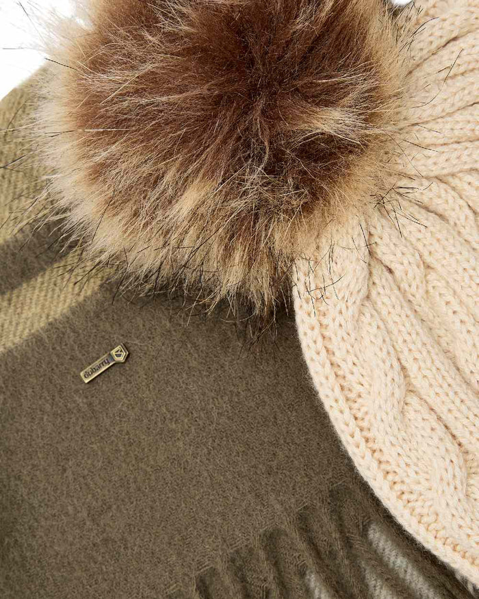 Dusky Green Coloured Dubarry Womens Foley Matching Hat And Scarf Gift Set on white background #colour_dusky-green