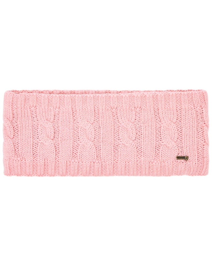 Dusky Rose Coloured Dubarry Womens Gleeson Cable Knit Headband on white background #colour_dusky-rose