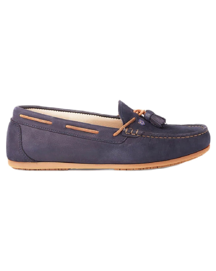 Navy coloured Dubarry Womens Jamaica Deck Shoes on white background #colour_navy
