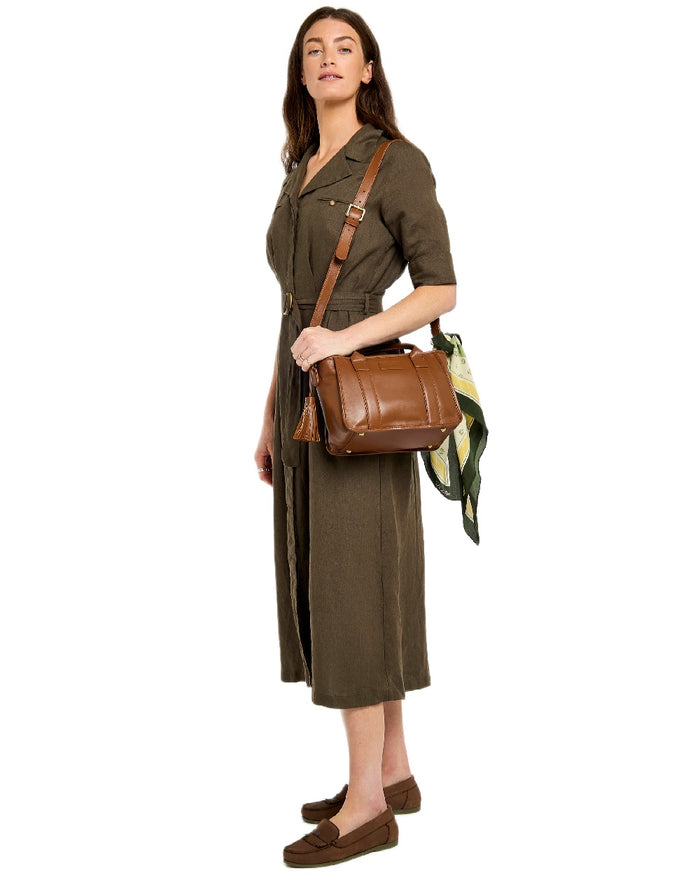 Caramel Coloured Dubarry Womens Ramelton Leather Handbag on white background #colour_caramel