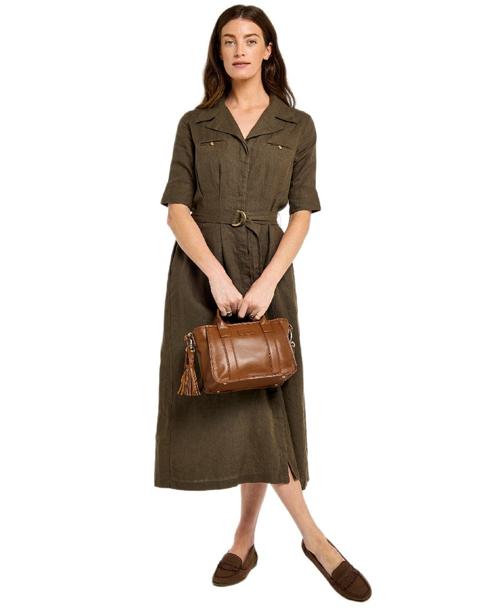 Caramel Coloured Dubarry Womens Ramelton Leather Handbag on white background #colour_caramel