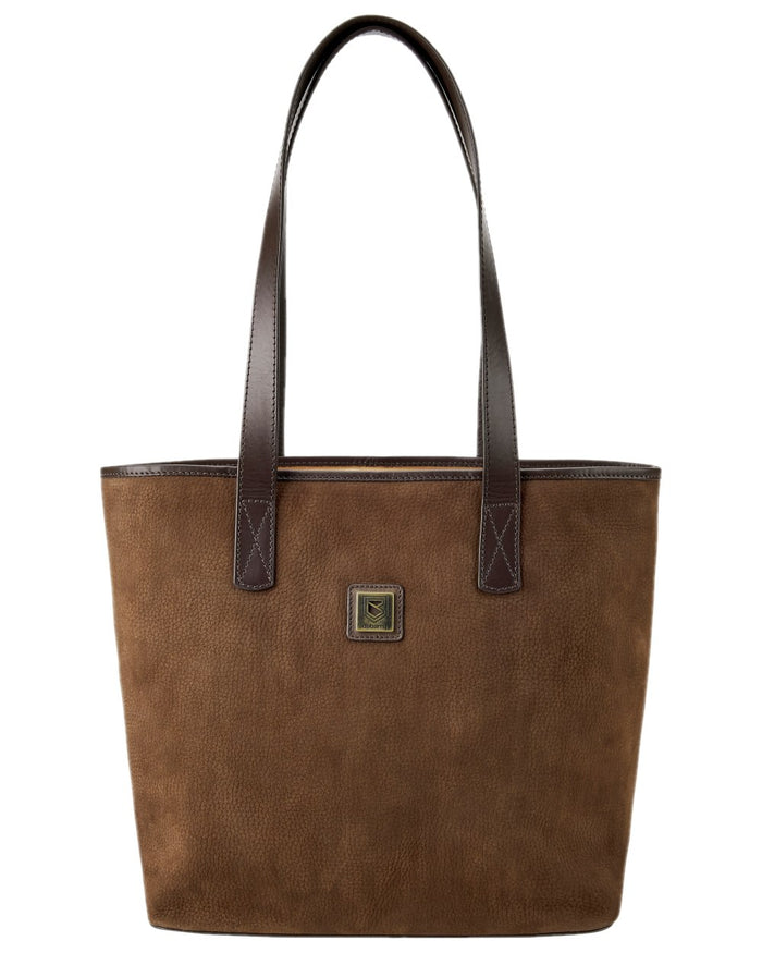 Walnut Coloured Dubarry Womens Rosemount Tote Bag on white background #colour_walnut
