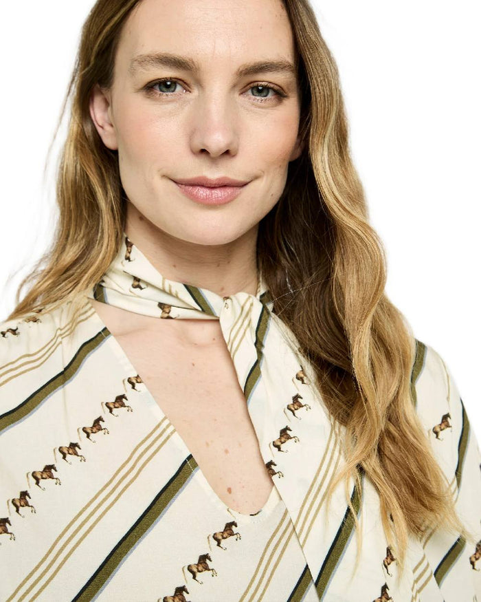 Ivory Coloured Dubarry Womens Sweetalison Tie-Neck Blouse on white background #colour_ivory