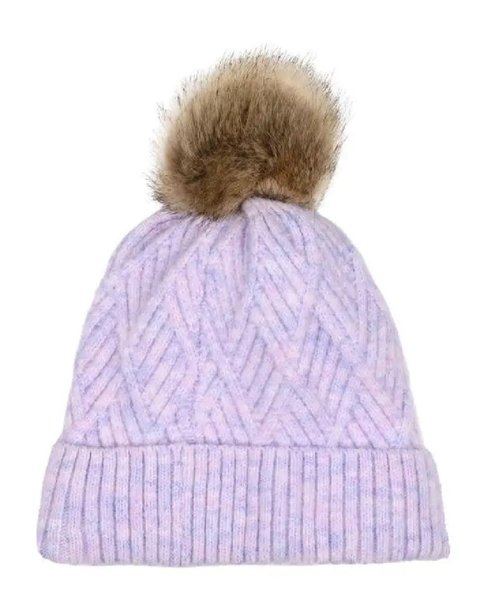 Purple Marle coloured Dublin Bea Beanie on white background #colour_purple-marle