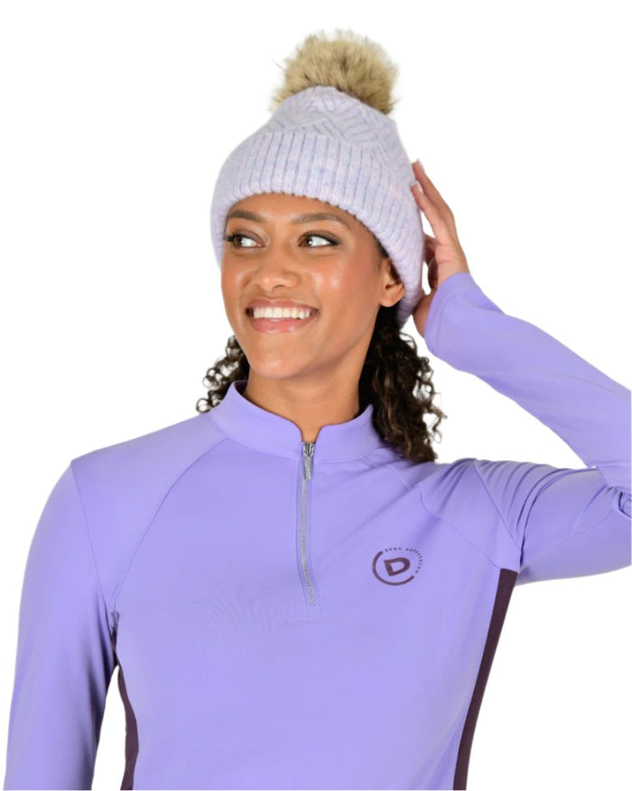 Purple Marle coloured Dublin Bea Beanie on white background #colour_purple-marle