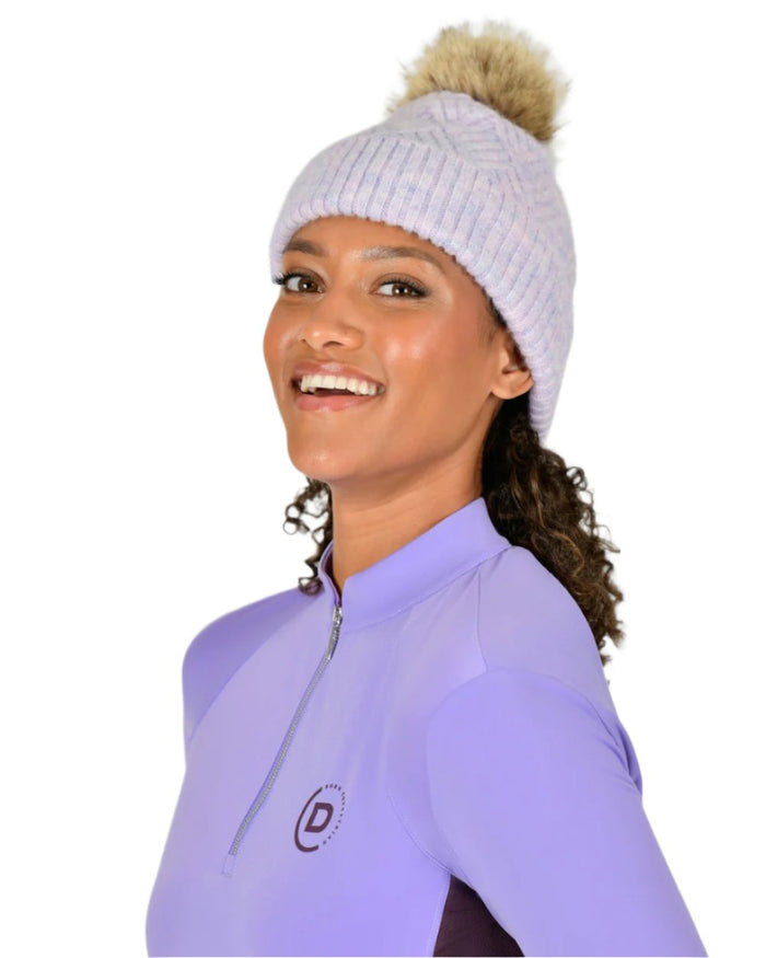 Purple Marle coloured Dublin Bea Beanie on white background #colour_purple-marle