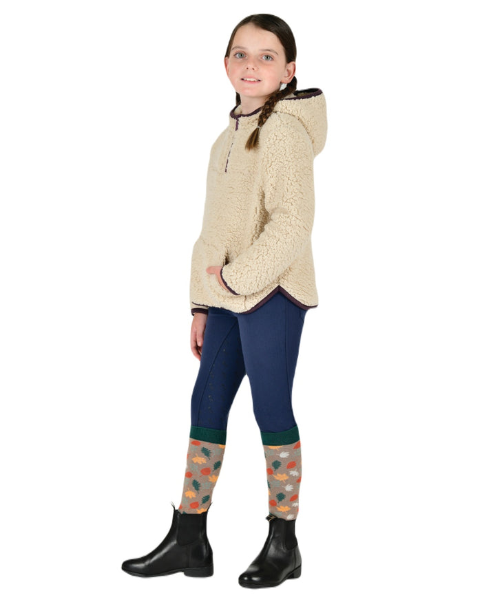Natural Plum Perfect Trim coloured Dublin Childrens Talia Teddy Pullover on white background #colour_natural-plum-perfect-trim
