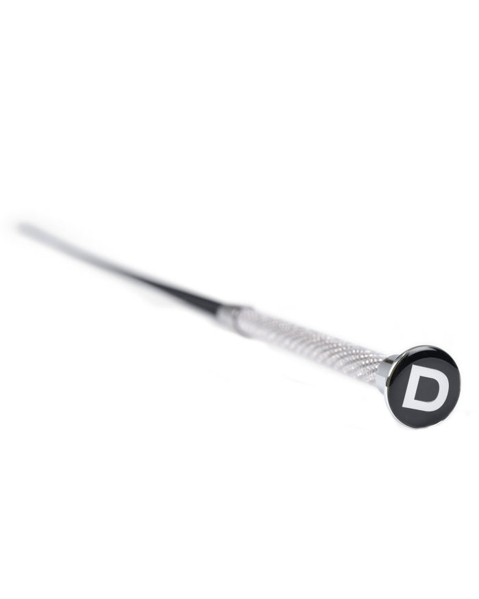 Black Coloured Dublin Crystal Handle Dressage Whip ll on white background #colour_black