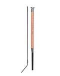 Brown Coloured Dublin Fancy Stitch Leather Dressage Whip on white background #colour_brown