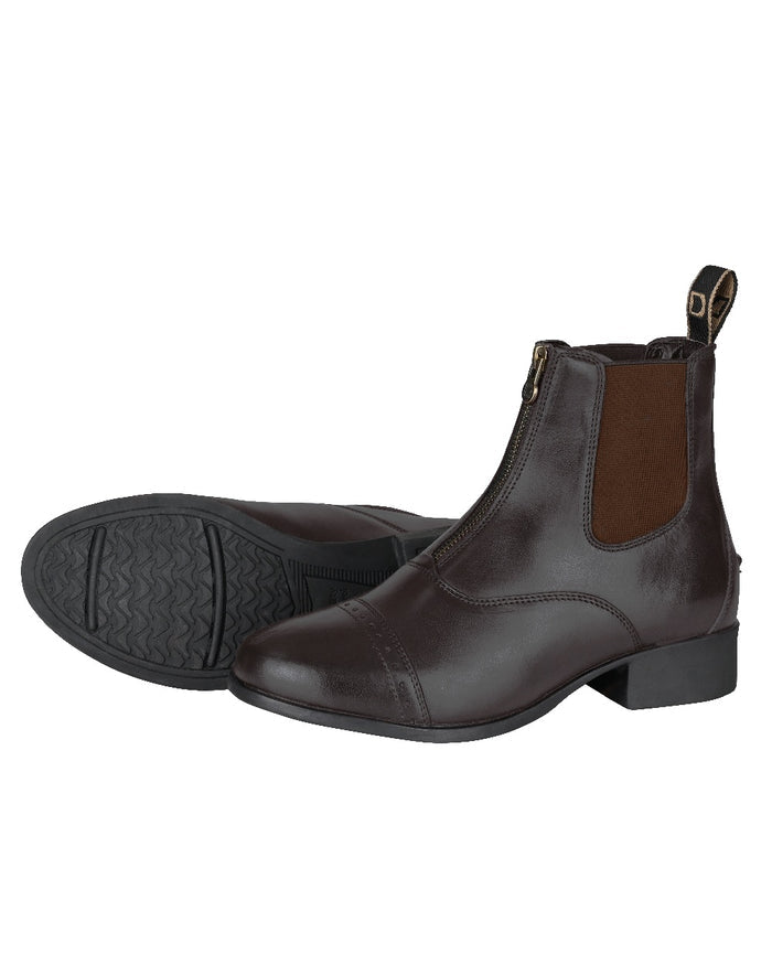 Brown Coloured Dublin Foundation Zip Paddock Boots II on white background #colour_brown
