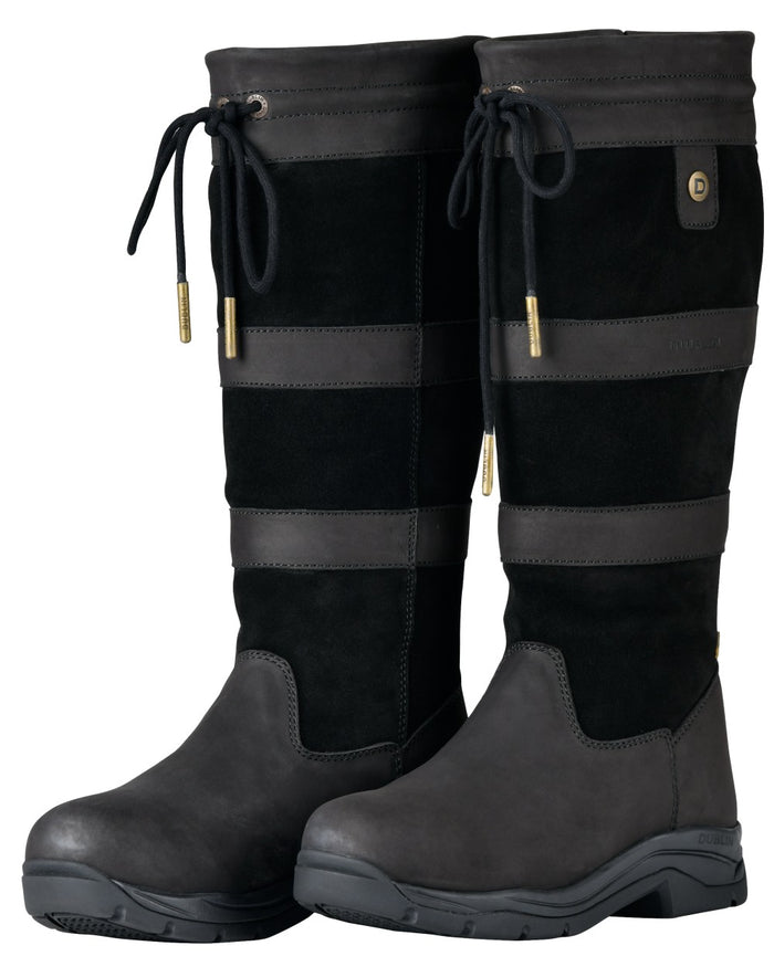 Black Coloured Dublin River Boots IV on white background #colour_black