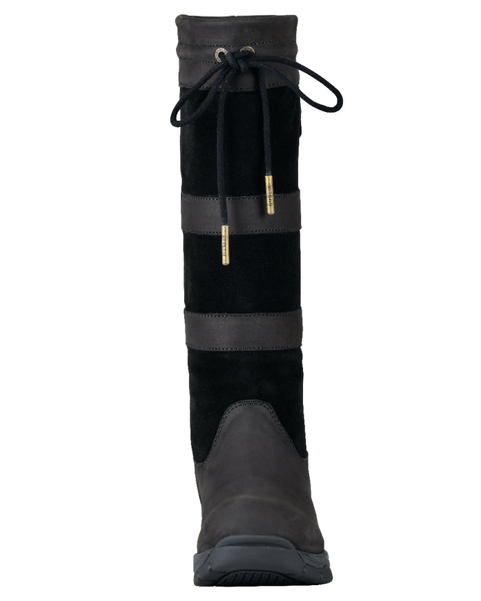 Black Coloured Dublin River Boots IV on white background #colour_black