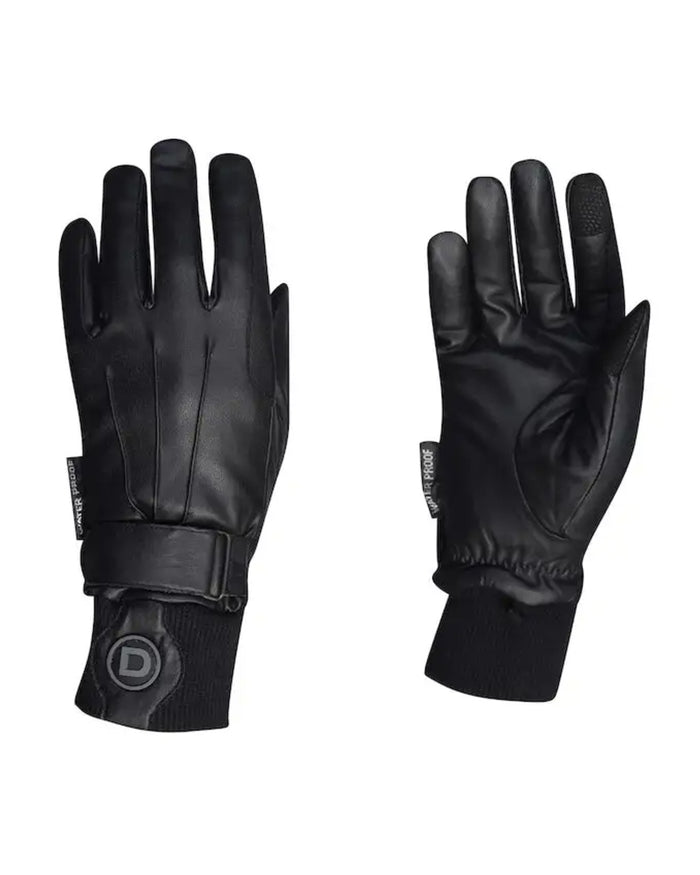 Black Coloured Dublin Thinsulate Waterproof Gloves on white background #colour_black
