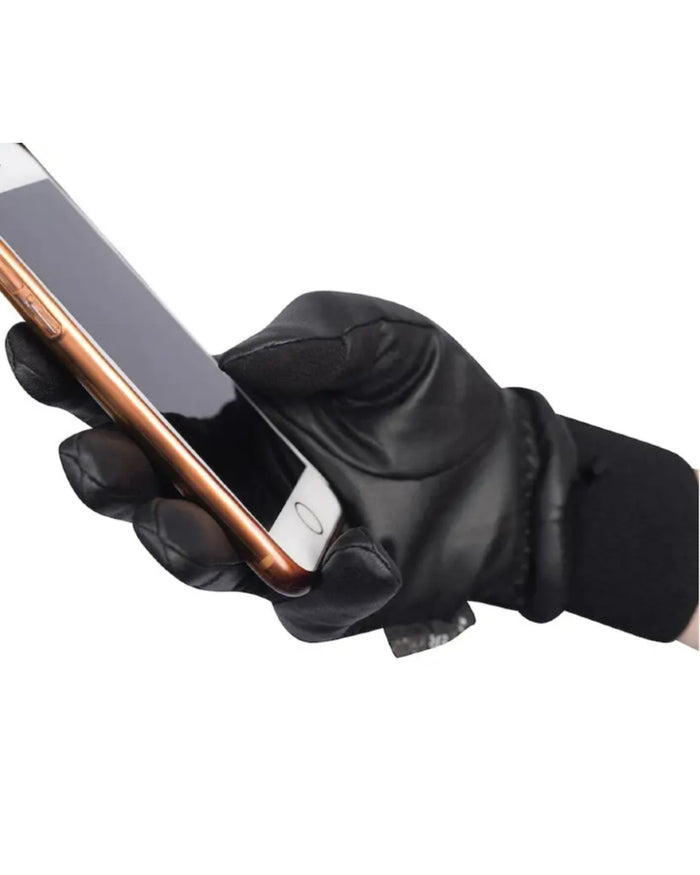 Black Coloured Dublin Thinsulate Waterproof Gloves on white background #colour_black