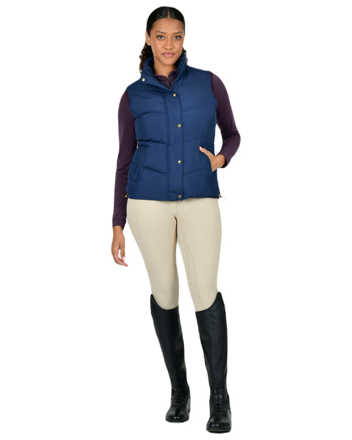 Naval Academy coloured Dublin Womens Patrice Puffer Vest on white background #colour_naval-academy