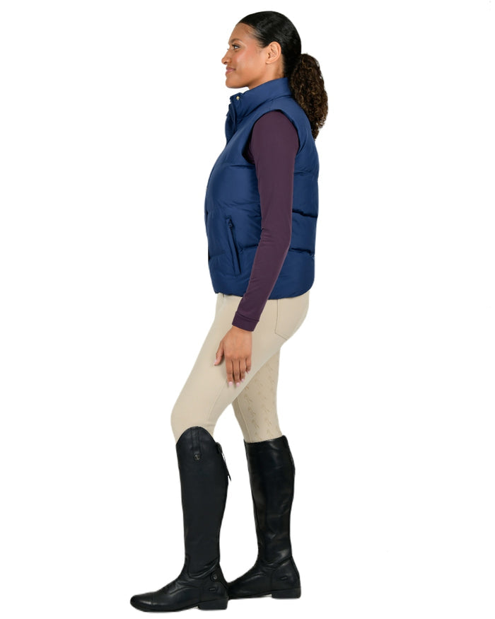 Naval Academy coloured Dublin Womens Patrice Puffer Vest on white background #colour_naval-academy