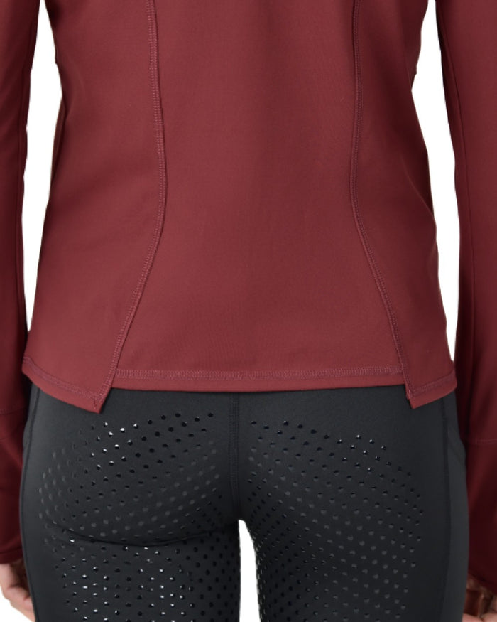 Cabernet coloured Dublin Womens Versatile Fitted Zip Through Jacket on white background #colour_cabernet