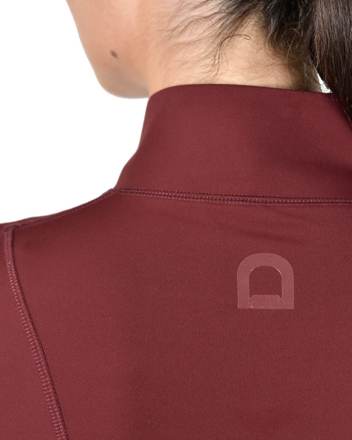 Cabernet coloured Dublin Womens Versatile Fitted Zip Through Jacket on white background #colour_cabernet