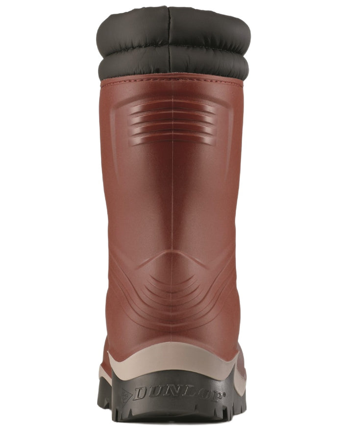 Burgundy Grey Black coloured Dunlop Childrens Blizzard Wellingtons on white background #colour_burgundy-grey-black