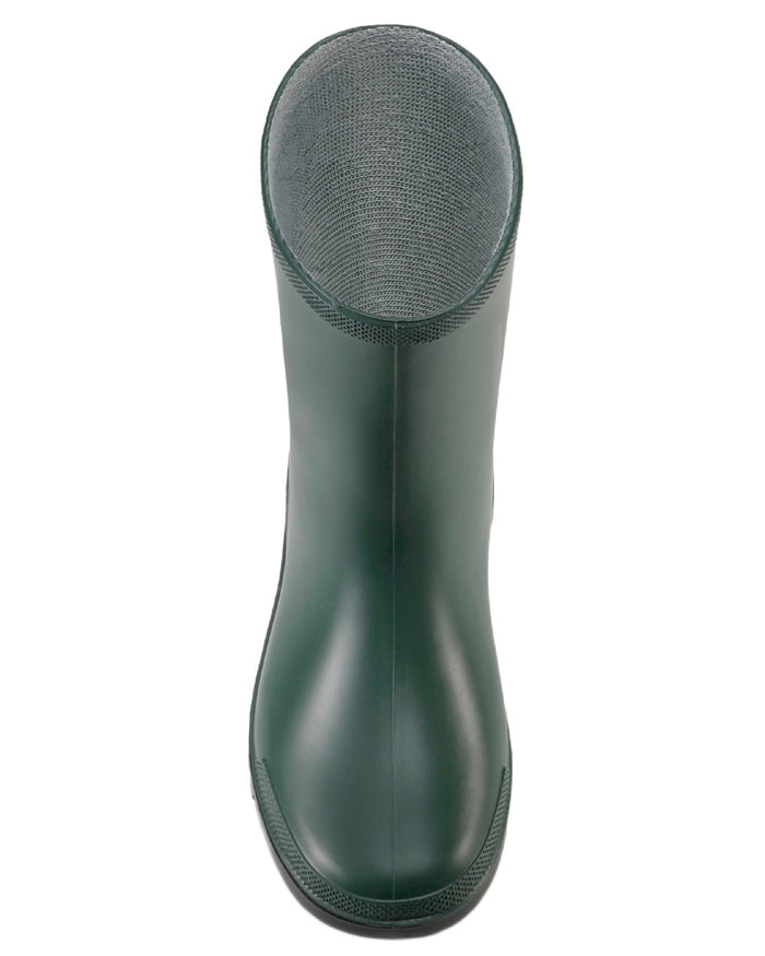 Heritage Green Black coloured Dunlop Childrens Mini Wellingtons on white background #colour_heritage-green-black