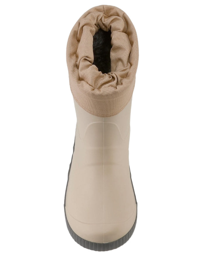Beige coloured Dunlop Childrens Puddle Jumper Faux Fur Lined Wellingtons on white background #colour_beige