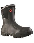 Charcoal coloured Dunlop Mens Snugboot Heavy Duty Calf Full Safety Wellingtons on white background #colour_charcoal