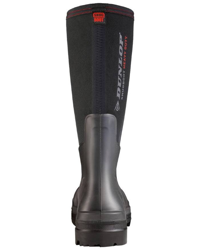 Charcoal coloured Dunlop Mens Snugboot Heavy Duty Full Safety Wellingtons on white background #colour_charcoal