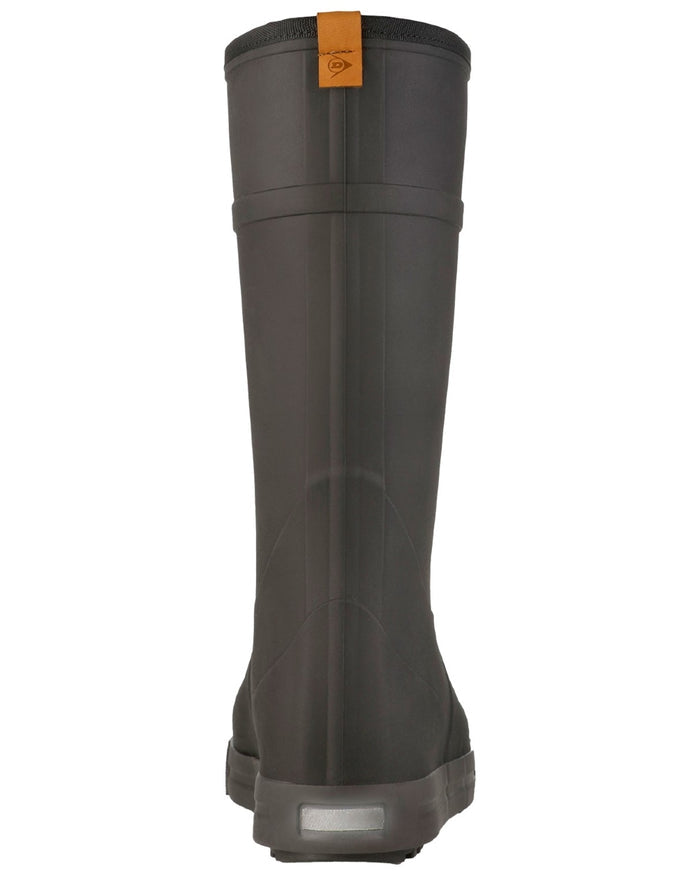Black coloured Dunlop Womens Amsterdammer Wellingtons on white background #colour_black